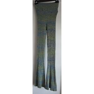 NWT Studio Fantastique Ribbed Pants XS Green Cotton Women Trousers Slacks